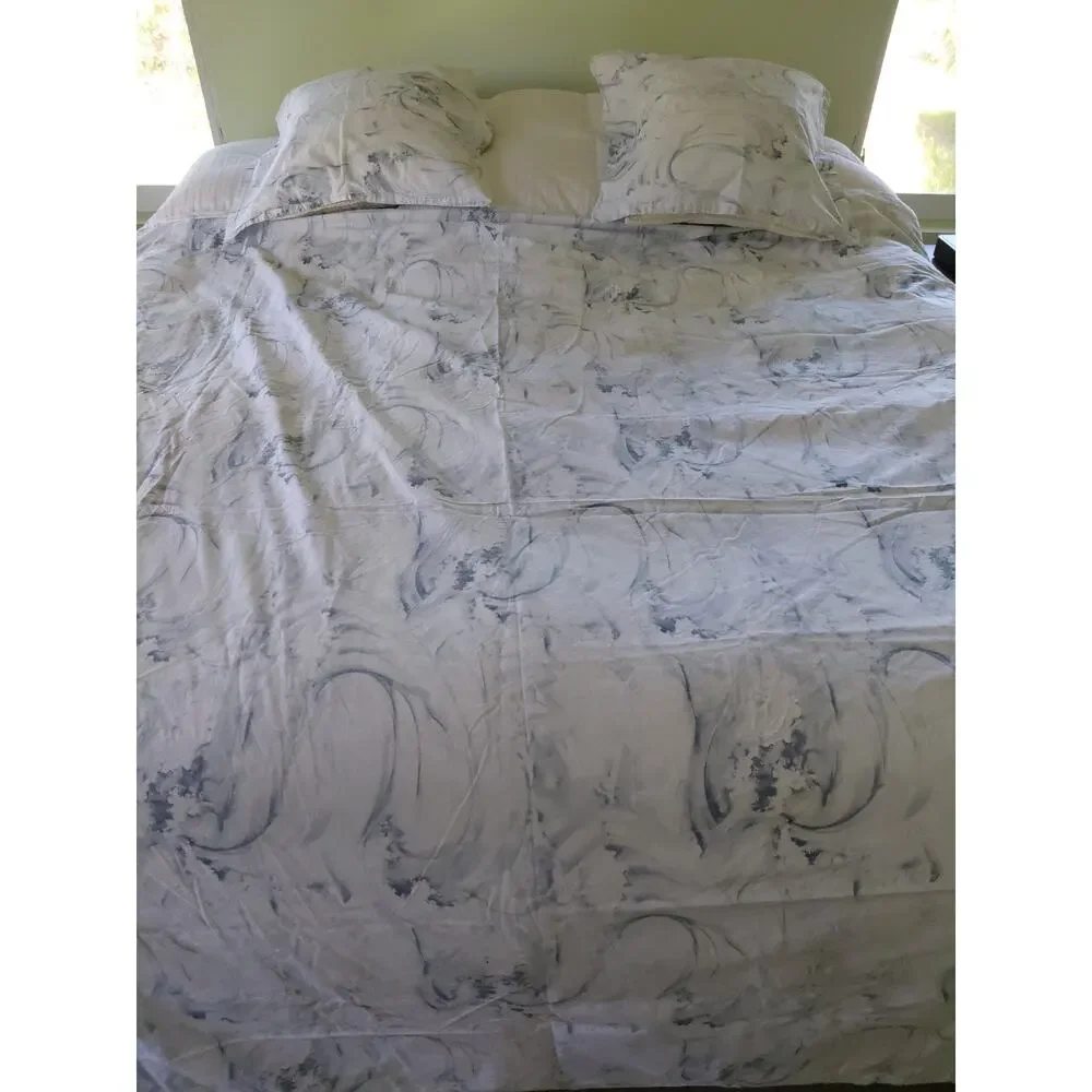 Pottery Barn Stinson Wave Full Duvet Cover 2 Standard Shams Set Ocean Wave Blue